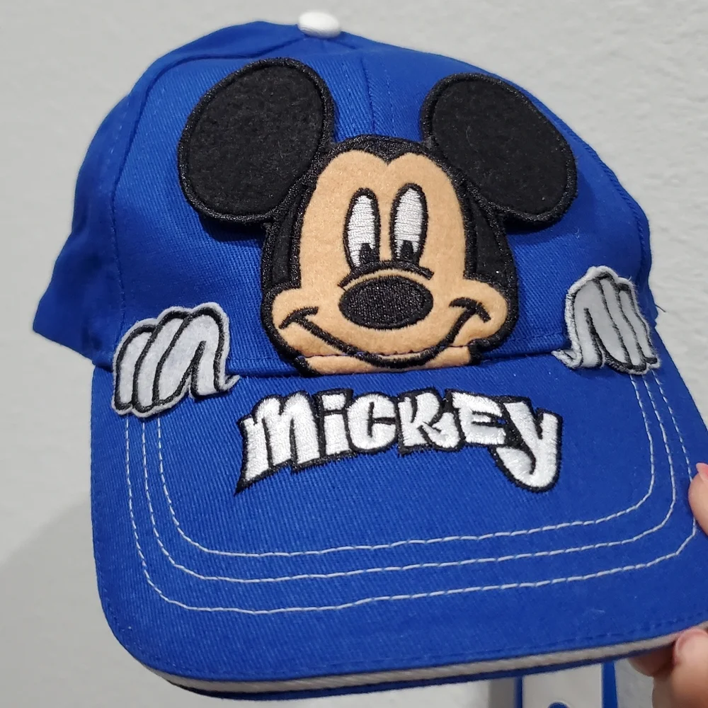 Disney Mickey Mouse Peek A Boo Ears Adjustable Hat Cap One Size Boys Girls Blue